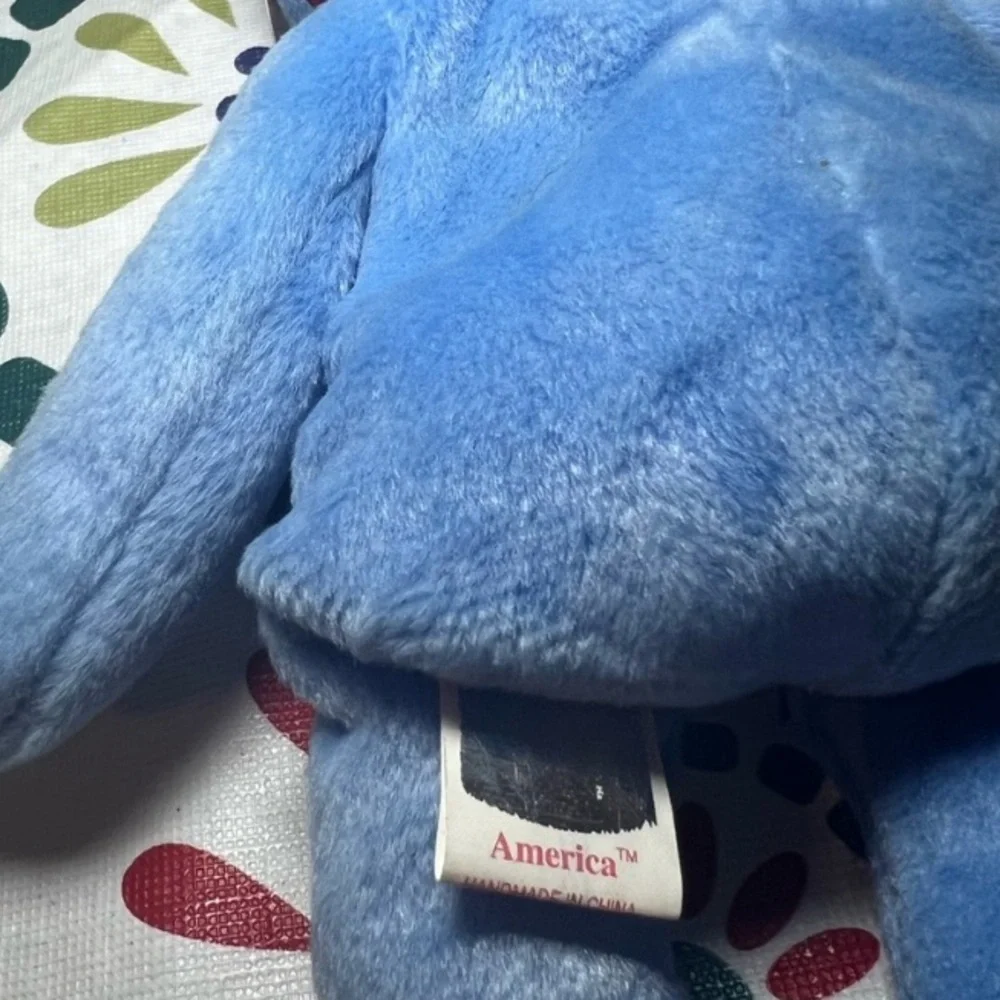 TY Beanie Baby”America”9/11 Memorial Blue Plush Bear with American Flag -